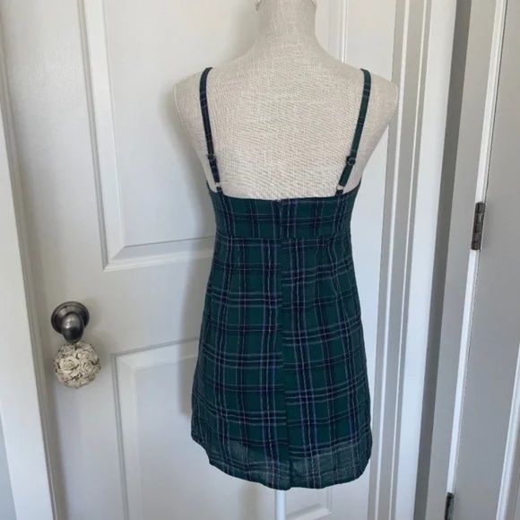 Urban Outfitters | UO Straight Green Plaid Mini Dress, Size 0 (XS) - Picture 6 of 13